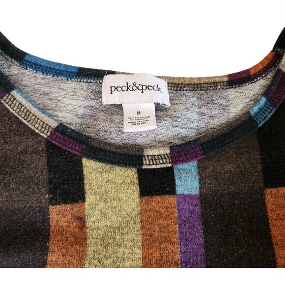Peck and Peck Women's Size M Multicolor BOHO 3/4 Sleeve Pullover Sweater - Picture 3 of 6